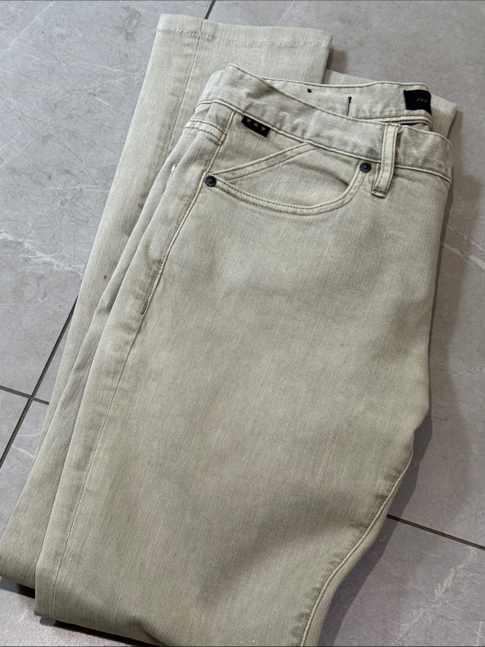 John Varvatos Matchstick Slim Jeans — Light Beige